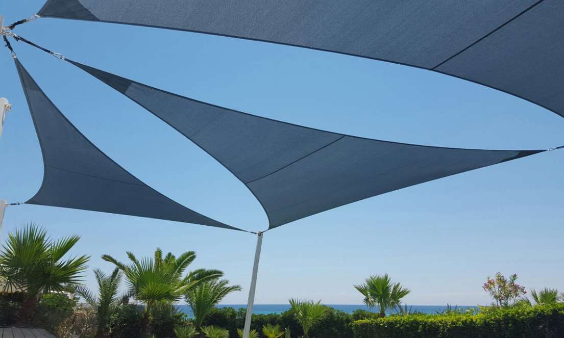 Voiles d'ombrage bleues